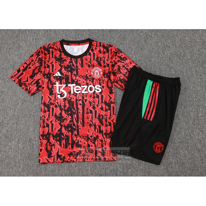 Chandal del Manchester United Manga Corta 2023-2024 Rojo - Pantalon Corto